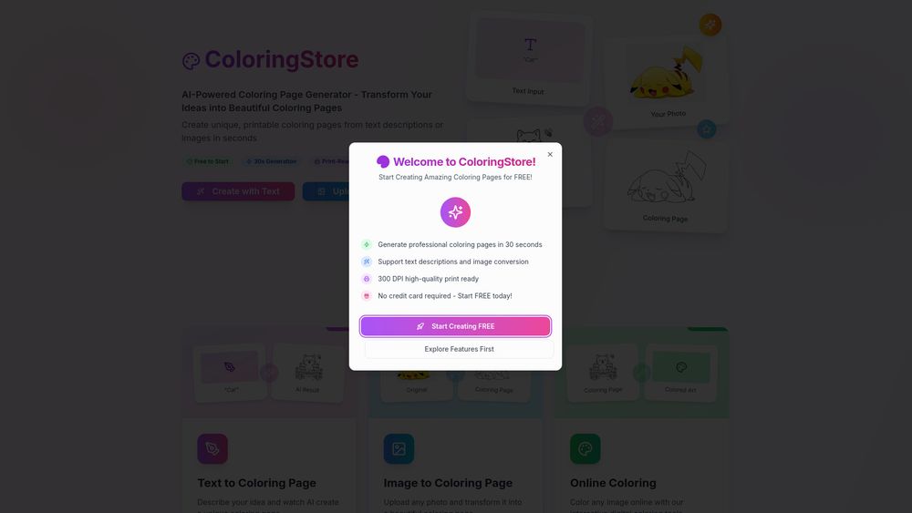 Screenshot of coloringstore
