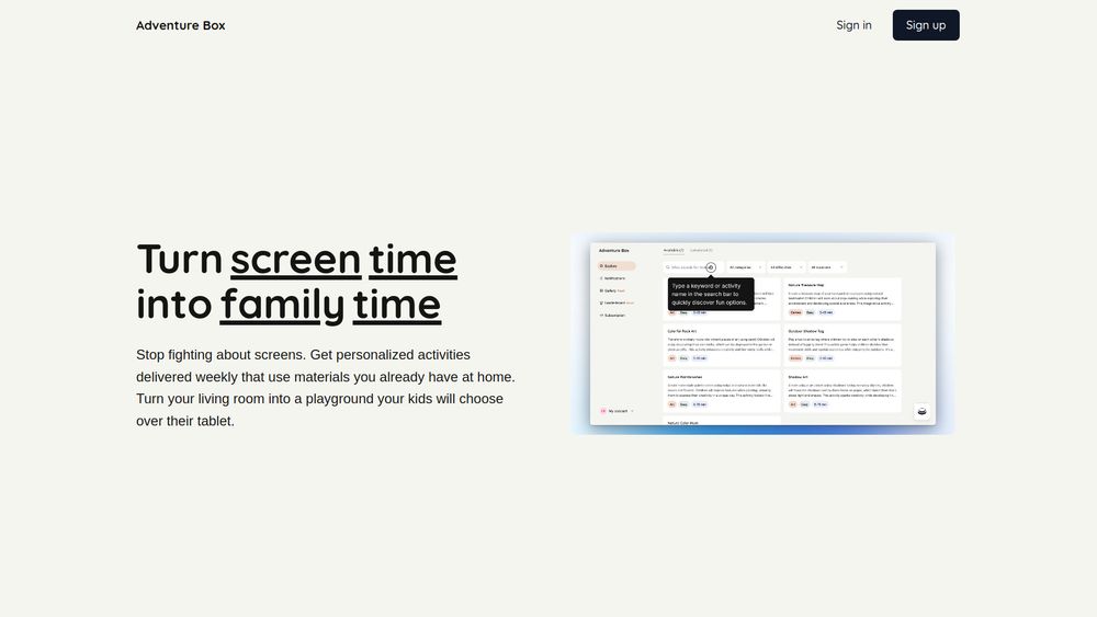 Screenshot of Adventure Box