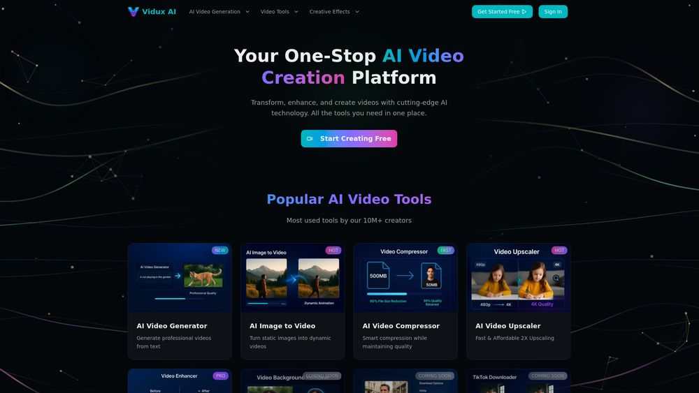 Screenshot of Vidux AI