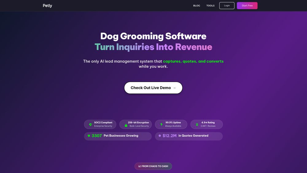 Screenshot of PetlyCare