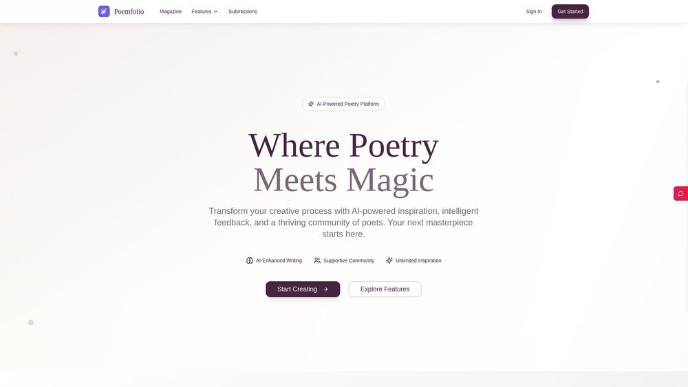 Screenshot of Poemfolio
