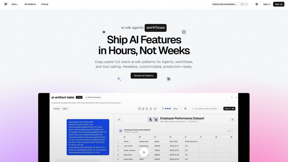 Screenshot of AI SDK AGENTS