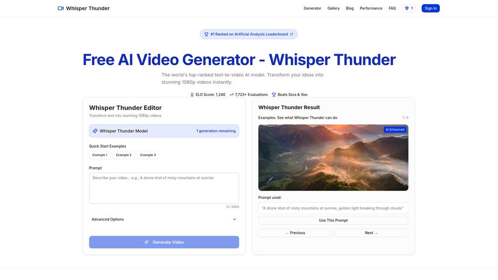Screenshot of whisperthunder online - AI Video Generator Screenshot of whisperthunder online - AI Video Generator