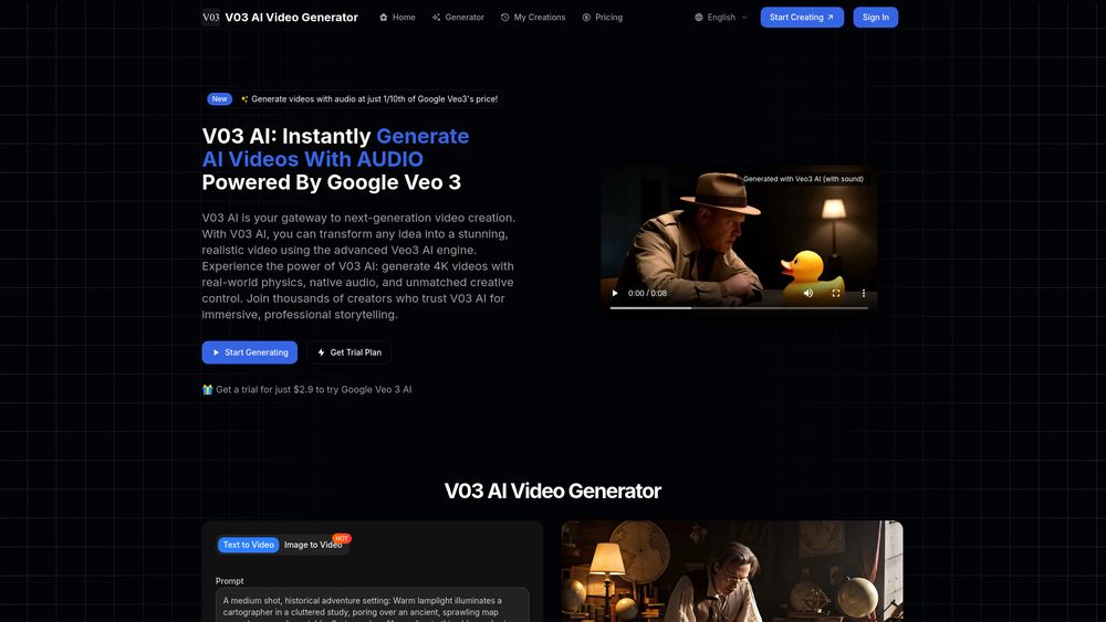 Screenshot of V03AI