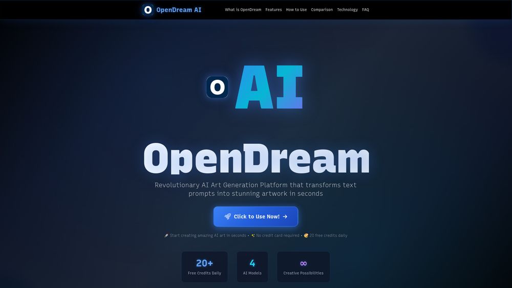 Screenshot of OpenDream AI