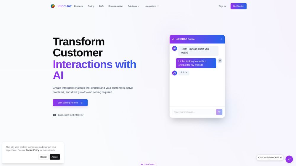 Screenshot of intoCHAT