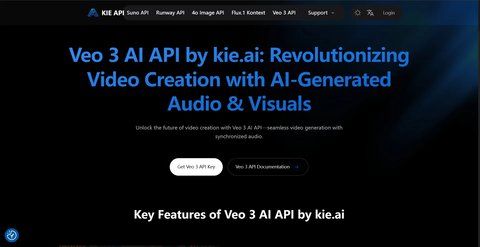 Screenshot of Kie.ai: Most Affordable & Reliable Veo 3 API 