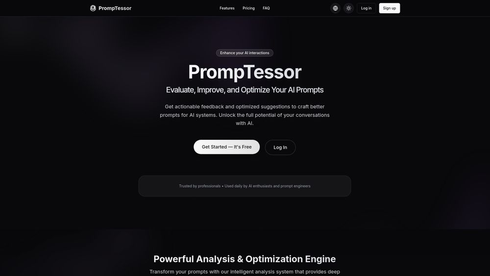 Screenshot of PrompTessor
