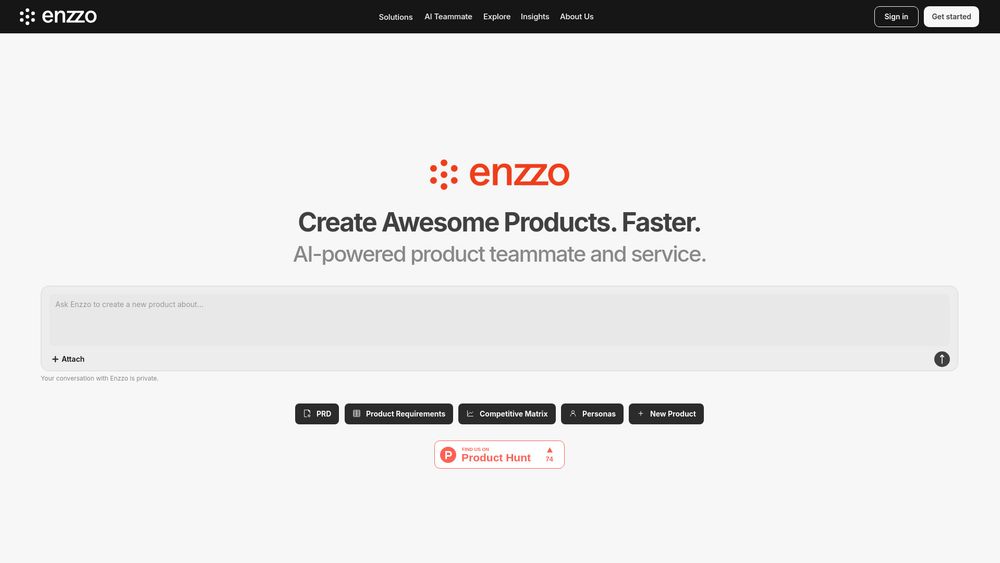 Screenshot of Enzzo PM - AI Product Manager