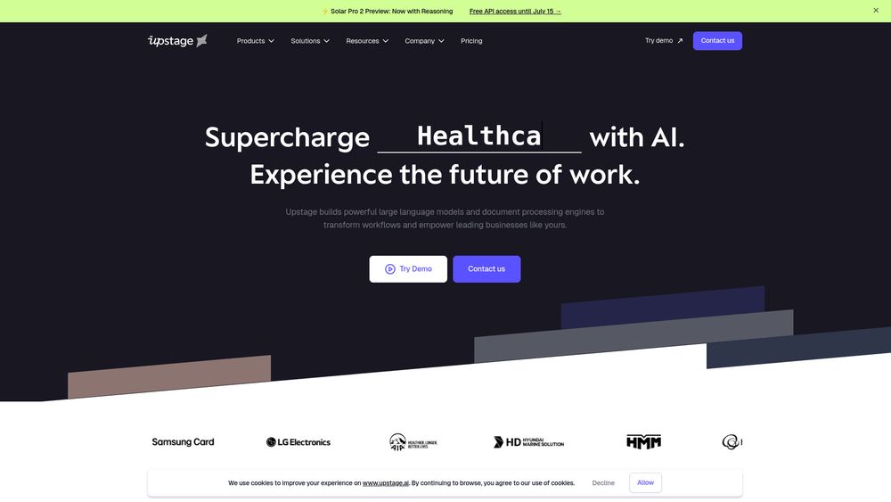 Screenshot of Upstage AI