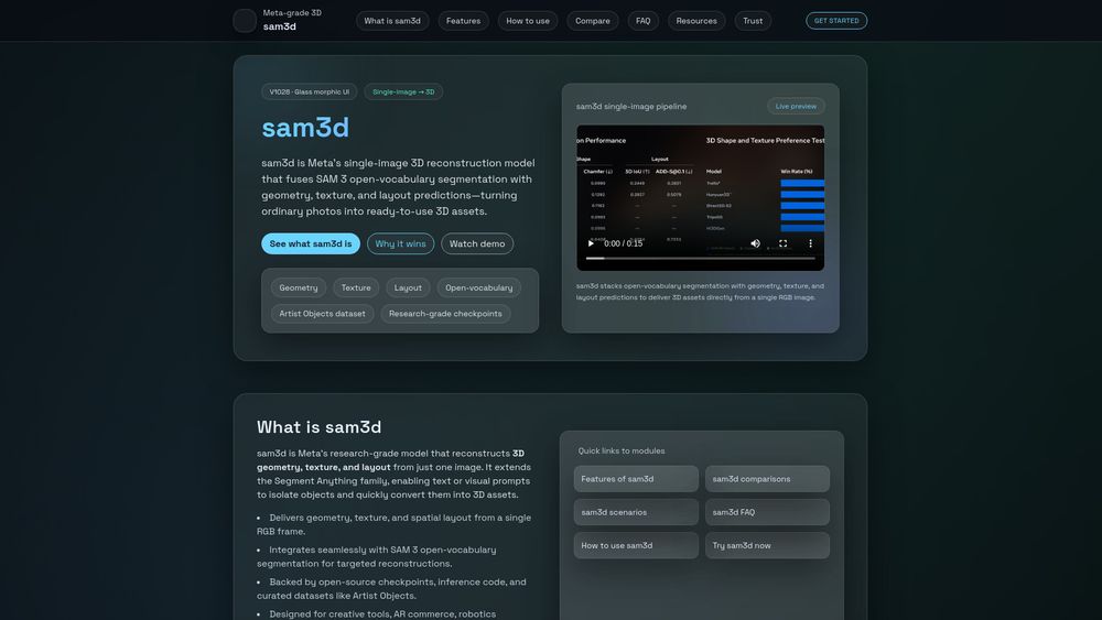 Screenshot of Sam3D