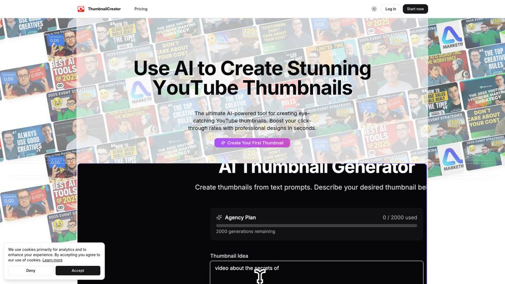Screenshot of ThumbnailCreator.com