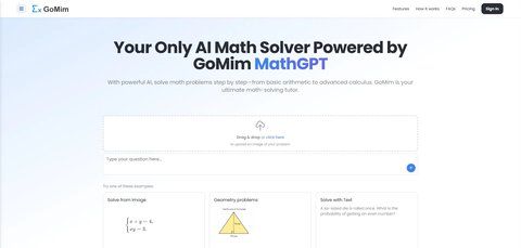 Screenshot of GoMim Math AI