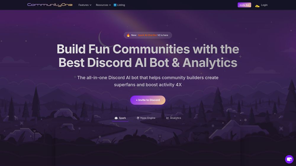 Screenshot of CommunityOne Discord AI Bot & Discord Analytics
