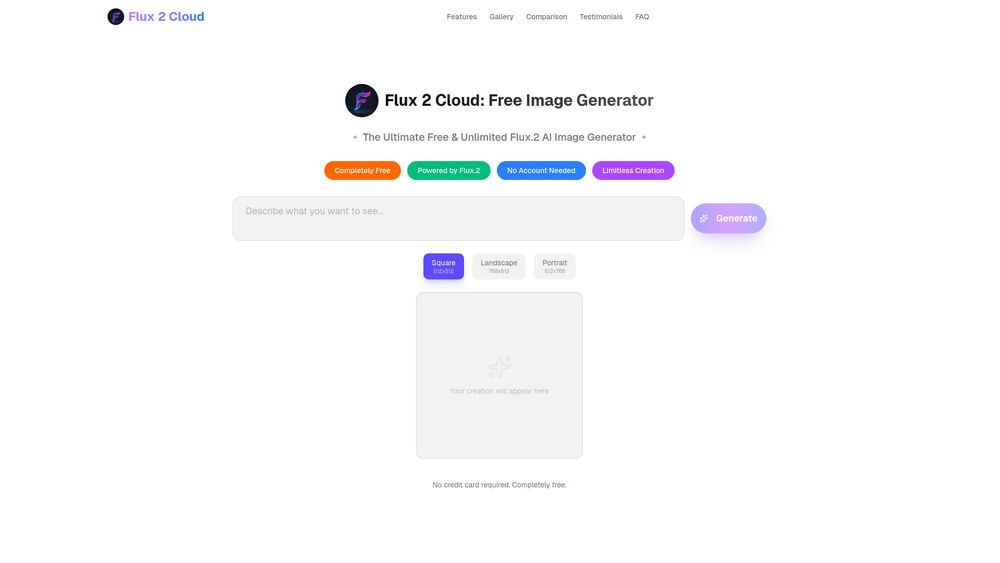 Screenshot of Flux 2 Cloud