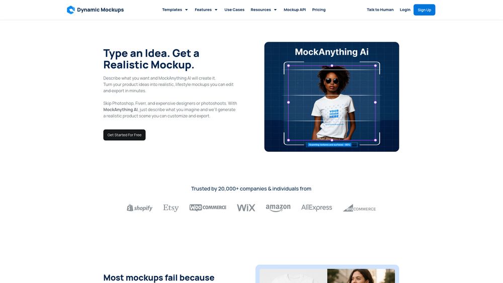 Screenshot of MockAnything AI