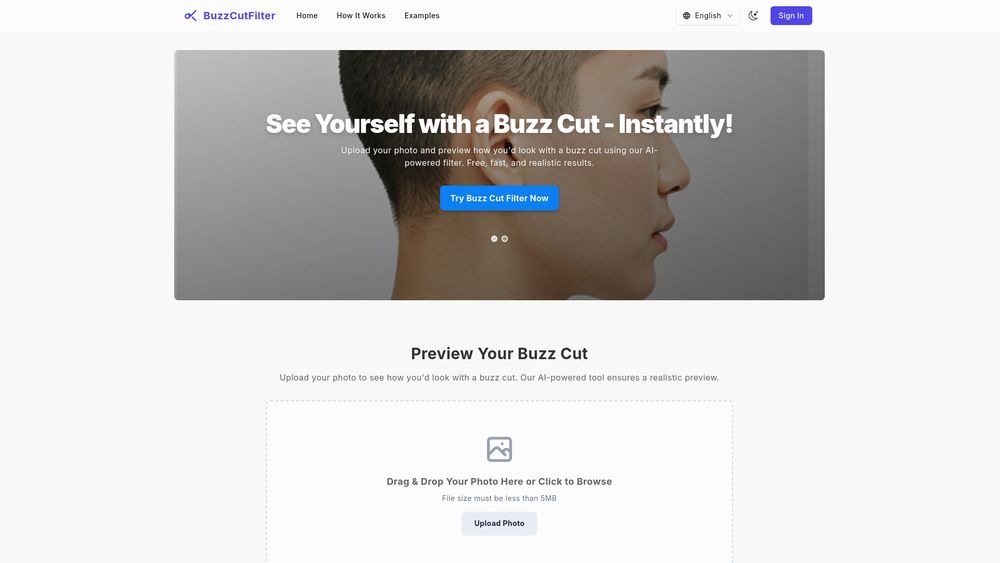 Screenshot of Buzz Cut Filter