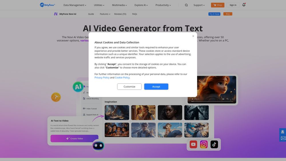 Screenshot of Novi AI
