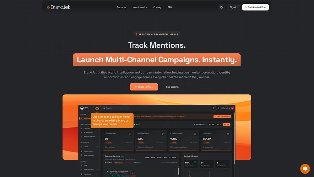 Screenshot of BrandJet AI