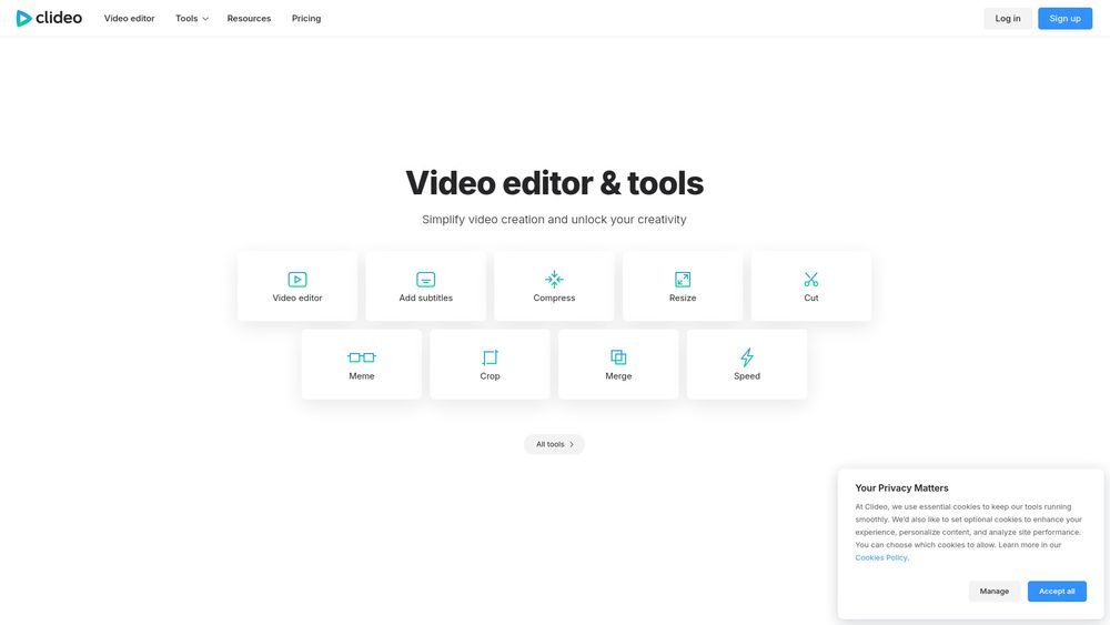 Screenshot of Clideo