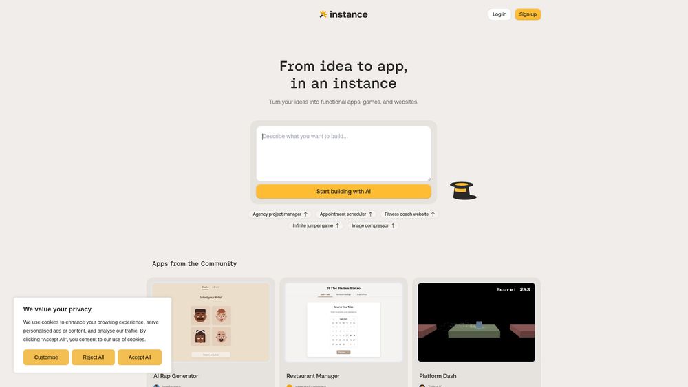 Screenshot of Instance