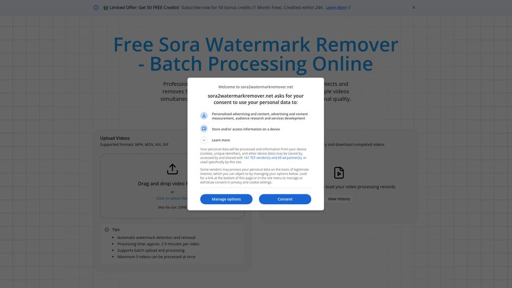 Screenshot of Sora2WatermarkRemover