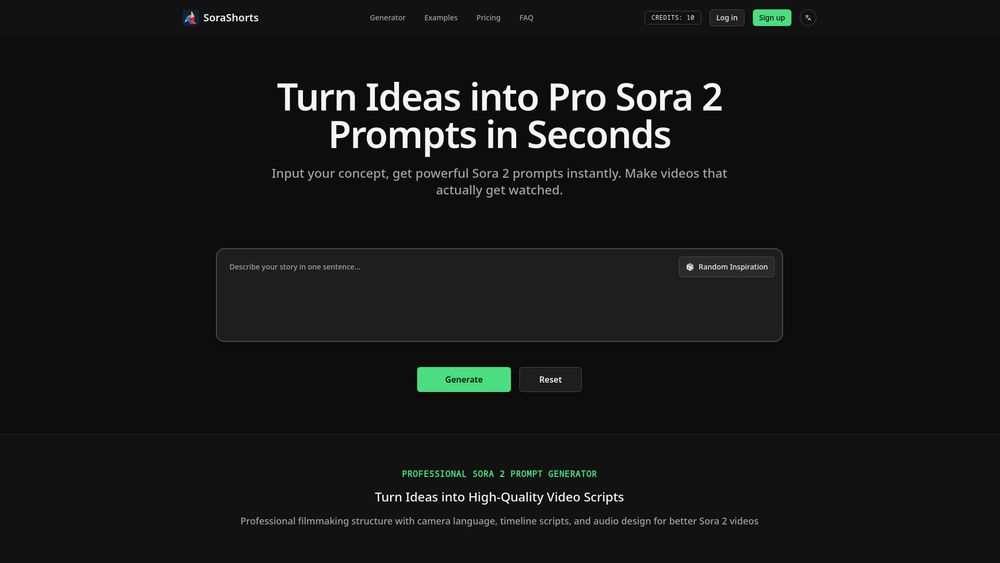 Screenshot of SoraShorts