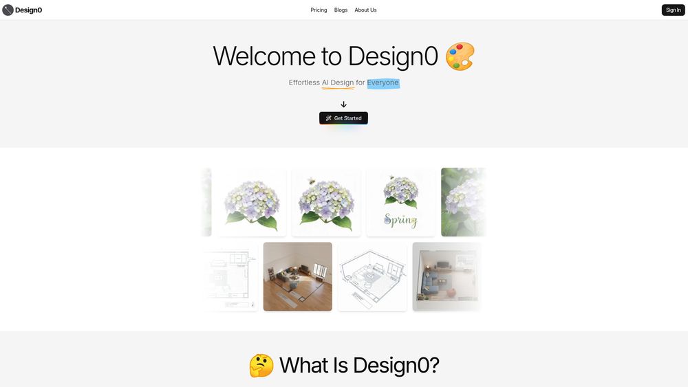 Screenshot of Design0 - Effortless AI Design for Everyone