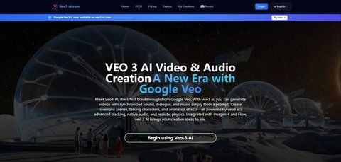 Screenshot of Veo3 AI Video Generator