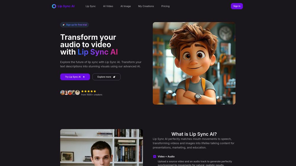 Screenshot of Lipsync AI