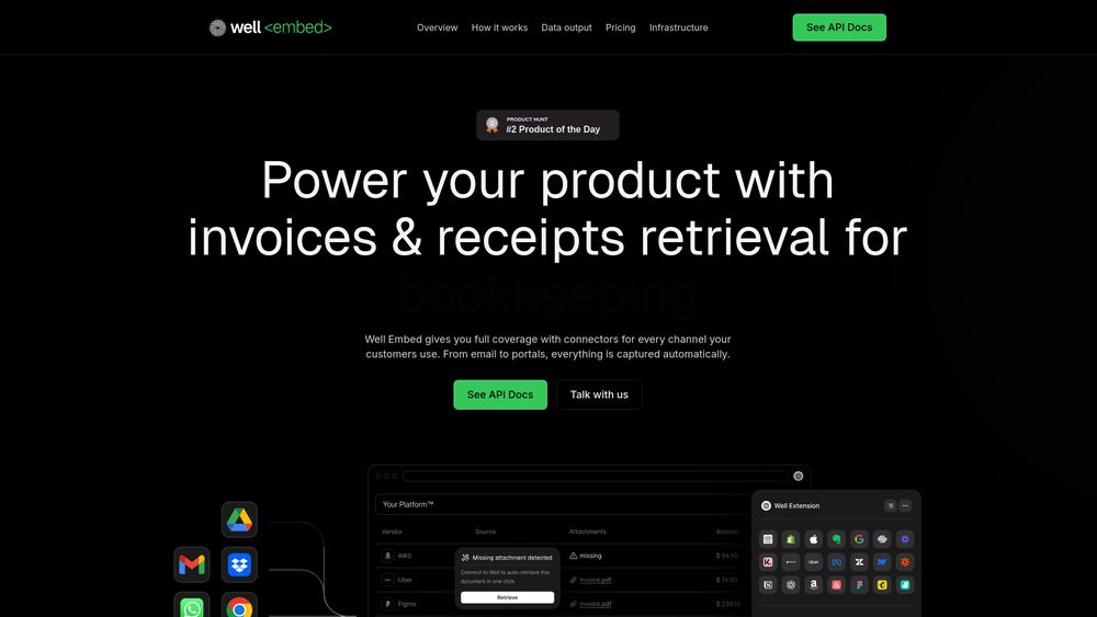 Screenshot of Well Embed