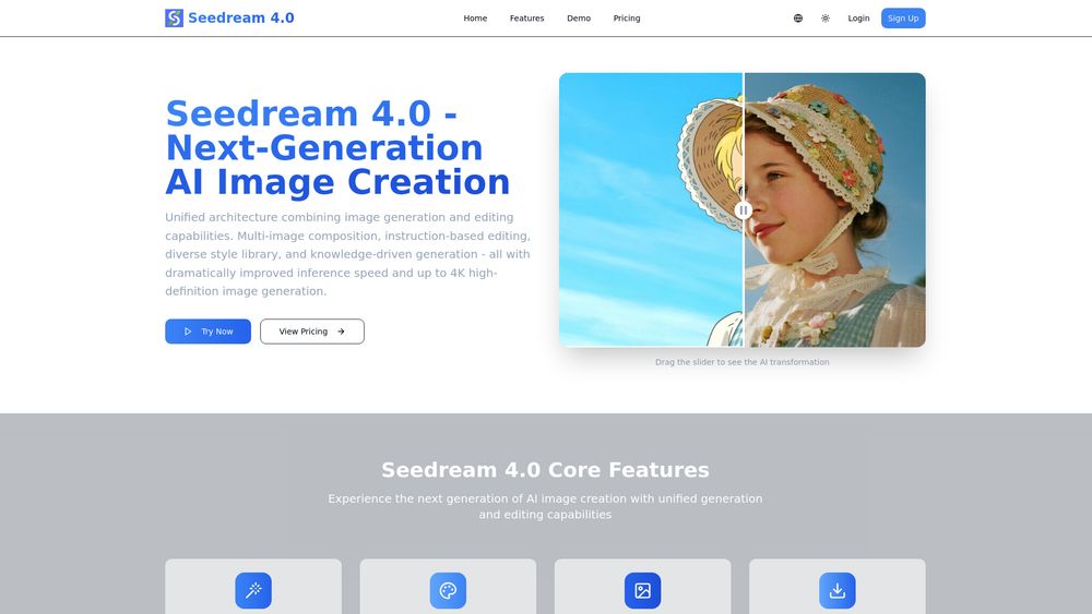 Screenshot of Seedream 4.0 - AI Image Generator