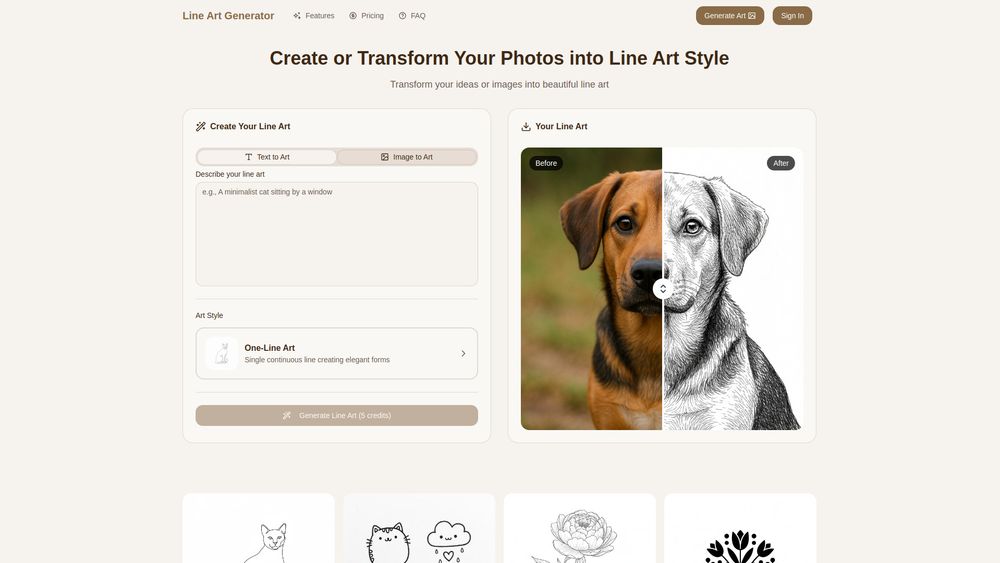 Screenshot of Line Art Generator