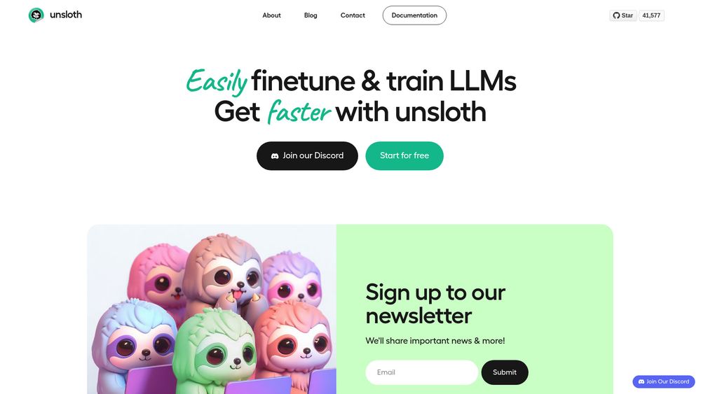 Screenshot of Unsloth AI