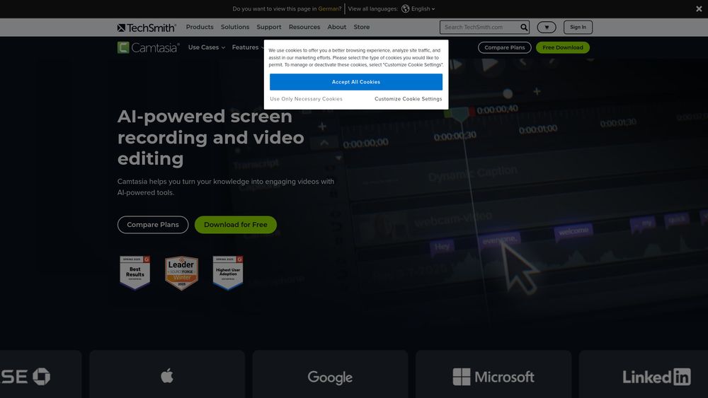 Screenshot of Camtasia