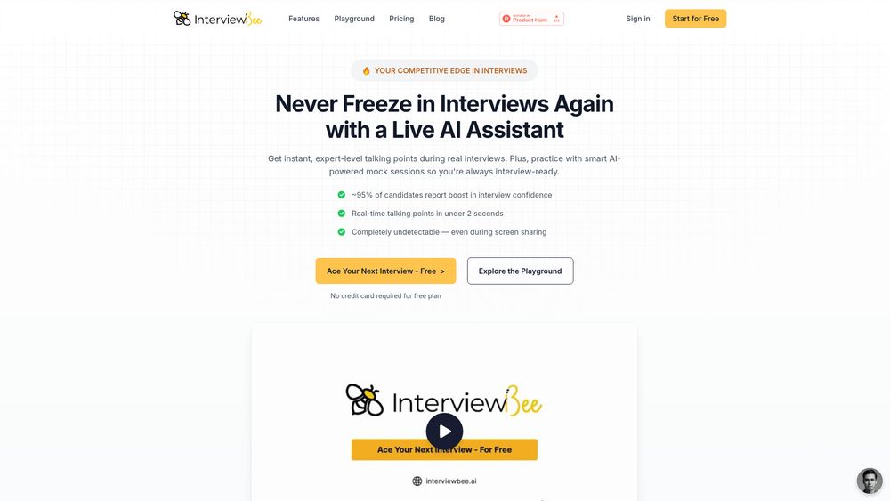 Screenshot of InterviewBee AI