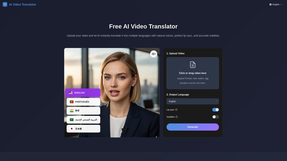 Screenshot of AI Video Translator