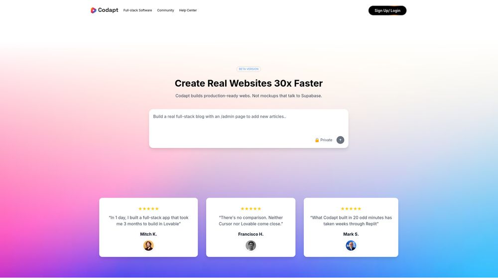 Screenshot of Codapt