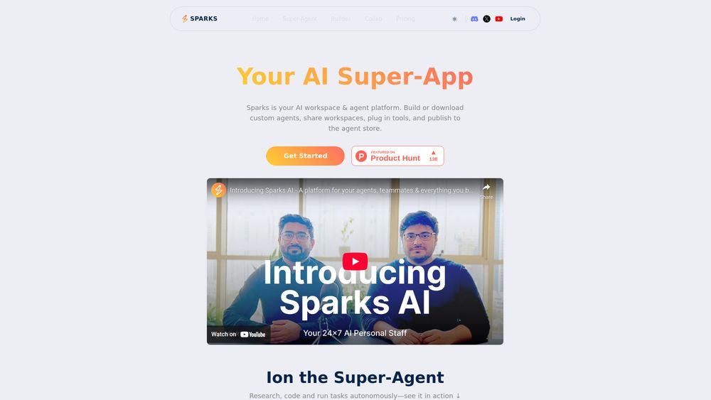 Screenshot of Sparks AI