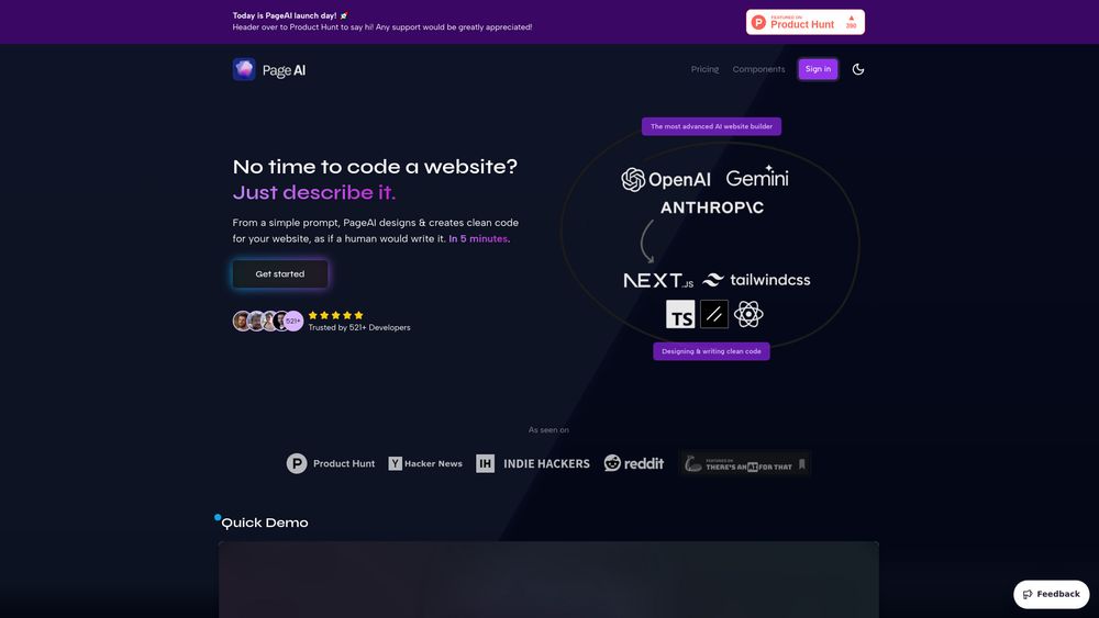 Screenshot of PageAI