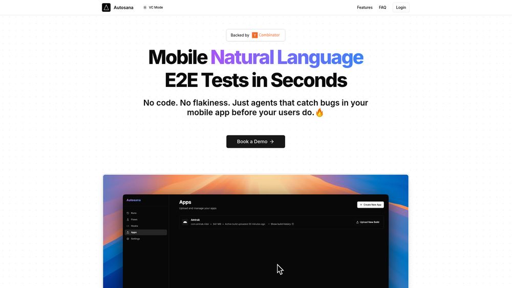 Screenshot of Autosana