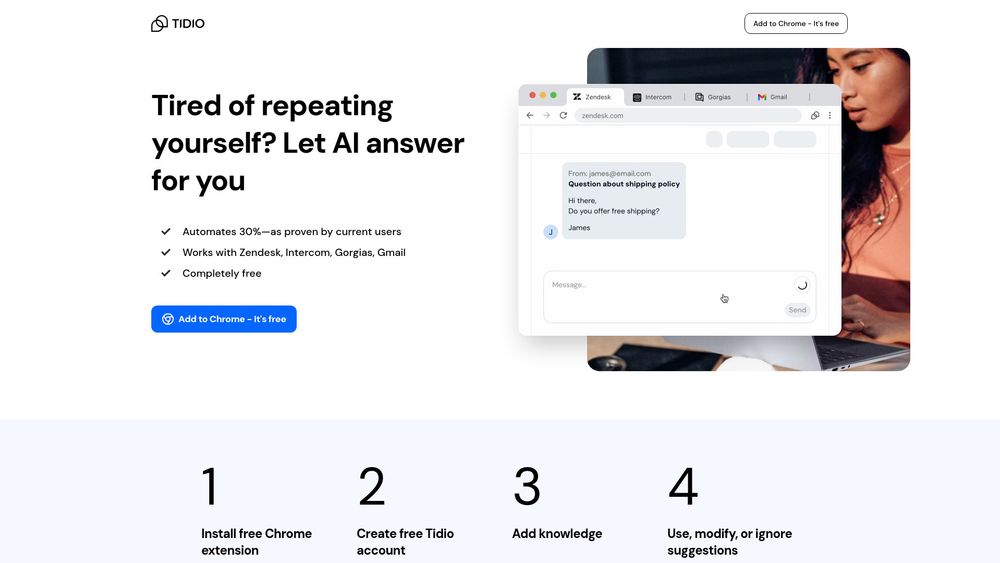 Screenshot of Tidio Copilot