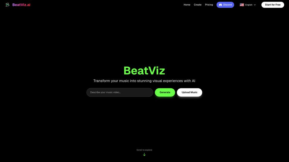 Screenshot of BeatViz AI: The Ultimate AI Music Video Generator