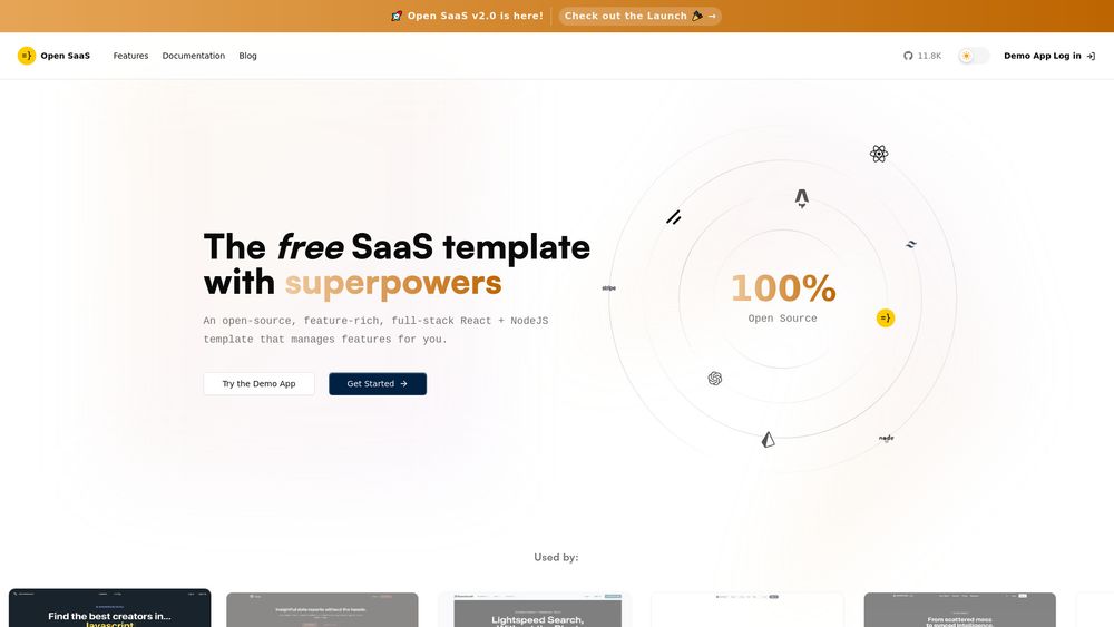 Screenshot of Open SaaS