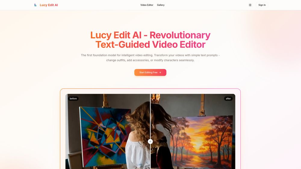 Screenshot of Lucy Edit AI