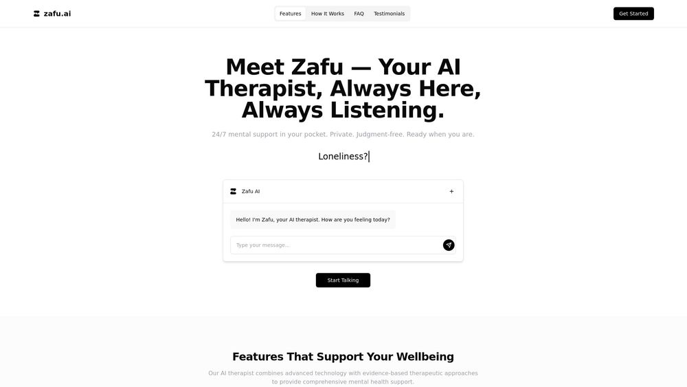 Screenshot of Zafu.ai