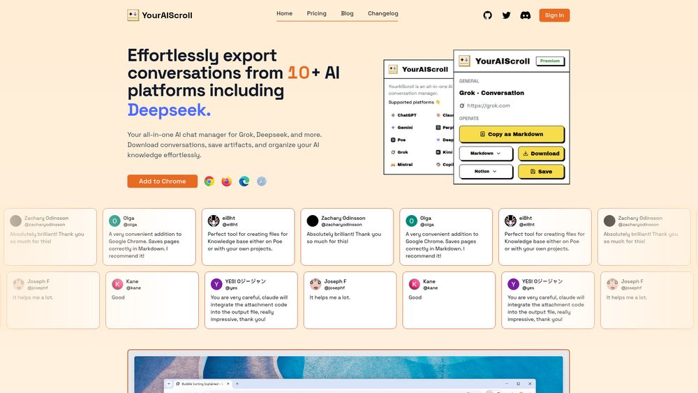 Screenshot of YourAIScroll
