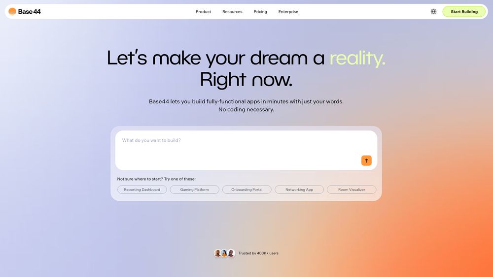 Screenshot of Base44