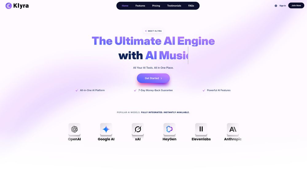 Screenshot of Klyra AI