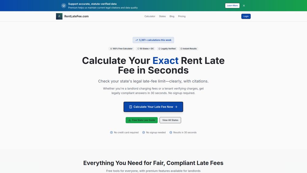 Screenshot of RentLateFee.com